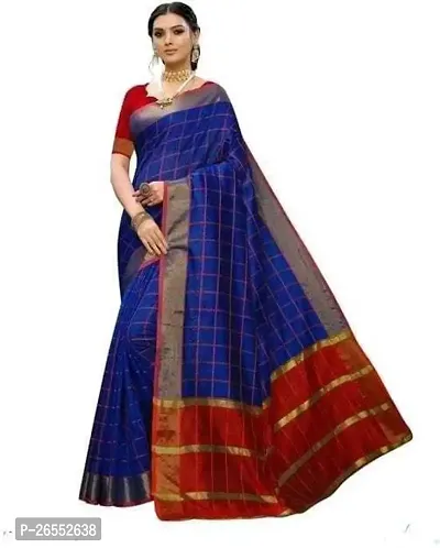 Designer Cotton Silk Saree With Blouse Piece For Women-thumb0