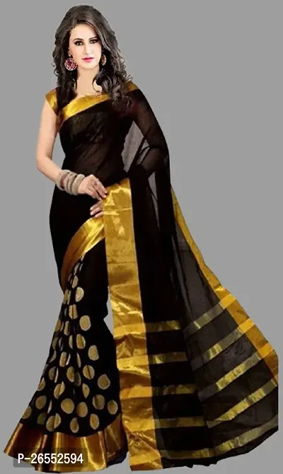 Designer Cotton Silk Saree With Blouse Piece For Women-thumb0