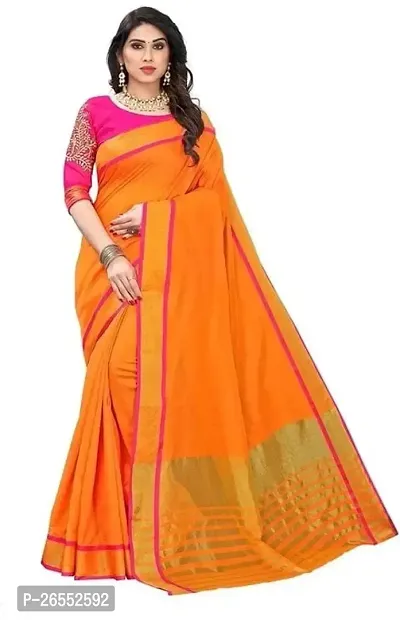 Designer Cotton Silk Saree With Blouse Piece For Women-thumb0