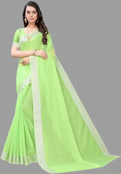 Stylish Chanderi Silk Saree with Blouse piece For Women