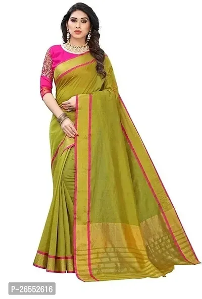 Designer Cotton Silk Saree With Blouse Piece For Women-thumb0