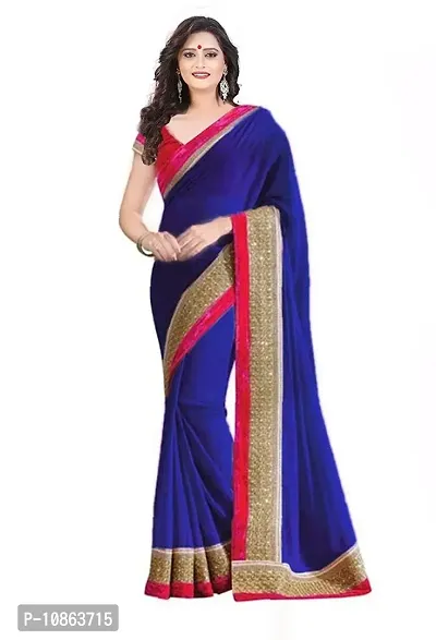 Classic Georgette Solid Saree with Blouse piece-thumb0