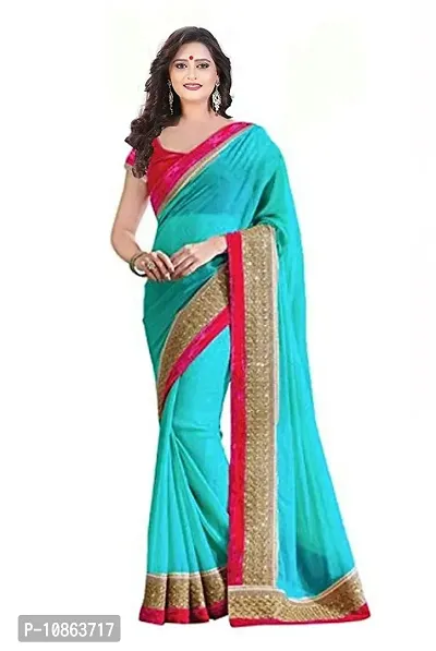 Classic Georgette Solid Saree with Blouse piece-thumb0