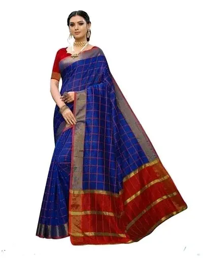 Beautiful Blend Saree With Blouse Piece For Women