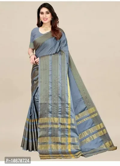 Classic Cotton Silk Jacquard Saree with Blouse piece-thumb0