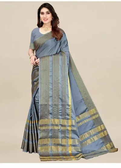 Alluring Cotton Silk Saree with Blouse piece 