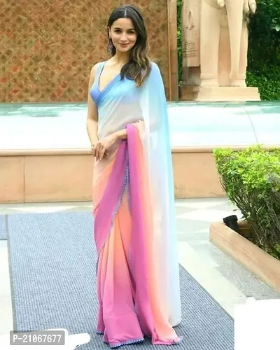 Bollywood Georgette Saree  saree with blouse-thumb0