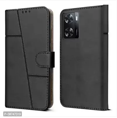 PrintCzar Flip Cover for Oppo A57 OPPO A57 4G 2022 OPPO A77 OPPO A77s OPPO A57s OPPO A57e OPPO K10 5GBlack Dual Protection Pack of 1