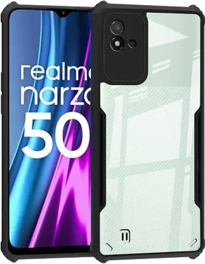 Realme Narzo 50i Back Cover | Transparent Crystal Clear Hard PC Back Case with TPU Bumper by-Sfprintz