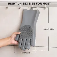 Dish Washing Gloves Silicon Cleaning Gloves Silicon Hand Gloves for Kitchen Bathroom Cleaning Gloves (Pack of 1)-thumb1