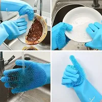 Dish Washing Gloves Silicon Cleaning Gloves Silicon Hand Gloves for Kitchen Bathroom Cleaning Gloves (Pack of 1)-thumb3