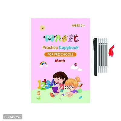 Sank Magic Practice Copybook, (4 BOOK + 10 REFILL+ 2 Pen +2 Grip) Number Tracing Book for Preschoolers with Pen, Magic Calligraphy Copybook Set Practical Reusable Writing Tool Simple Hand Lettering-thumb4