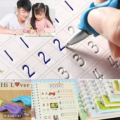 Magic Practice Copybook, (4 BOOK + 10 REFILL+ 2 Pen +2 Grip) Number Tracing Book for Preschoolers with Pen-thumb4