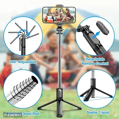 Selfie Stick with Led Light Wireless Remote and Tripod Stand 104cm for All Smartphones-thumb2