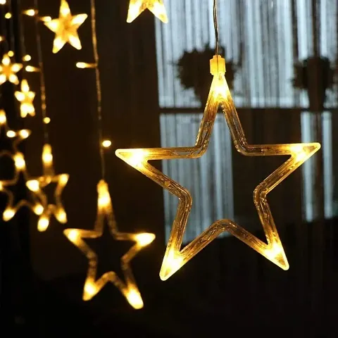 5 Big and 5 Small Star with 8 Modes Hanging for Decoration Festivals and Outdoor Party Led Curtain Lights for Diwali 1 Piece Multicolor