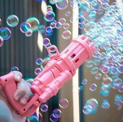 8-Hole Electric Bubbles Gun for Toddlers Toys, New Gatling Bubble Machine Outdoor Toys for Boys and Girls ( Multi Color) 3*AA Batteries Required ( NOT Included ), Pack of 1- Assorted