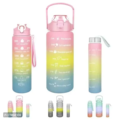 Motivational Fitness Sport Water Bottle With StrawTime Maker,Leak-Proof,Bpa-Free,Toxin Free Design For Unisex At Gym,School,Office