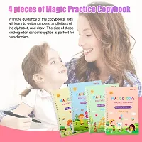 Magic Practice Copybook, Number Tracing Book for Preschoolers with Pen, Magic Calligraphy Copybook Set Practical Reusable Writing Tool Simple Hand Lettering (4 BOOK + 10 REFILL+ 2 Pen +2 Grip)-thumb4