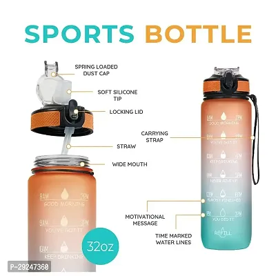 900 ml sipper bottle time water bottle Reusable Sports Water Bottle for Fitness, Gym  Outdoors-thumb2