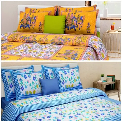 Best Price Cotton Double Bedsheets Combo Of 2 Vol 3