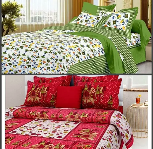 Best Price Cotton Double Bedsheets Combo Of 2 Vol 1