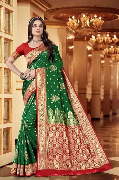 Elegant Banarasi Silk Saree with Blouse Piece For Women