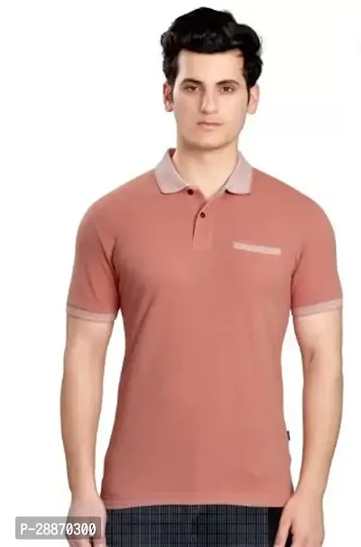 Reliable Pink Cotton Solid Polos For Men