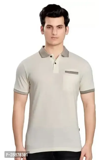 Reliable White Cotton Solid Polos For Men-thumb0