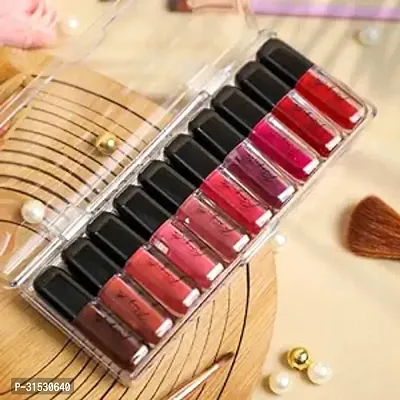 Long Lasting Waterproof Matte Lipstick Kit12 ml Set of 10-thumb0