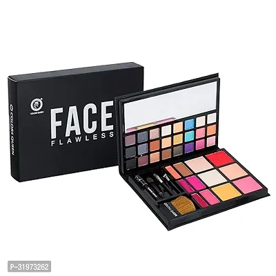 Professional Face Flawless Makeup Palette | 24 Colors Eyeshadow Palette, 3 Blusher, 3 Lipstick, 1 Eyeliner Pencil and 6 Bronze Highlighter with 4 Brush Set and Leather Case-thumb2