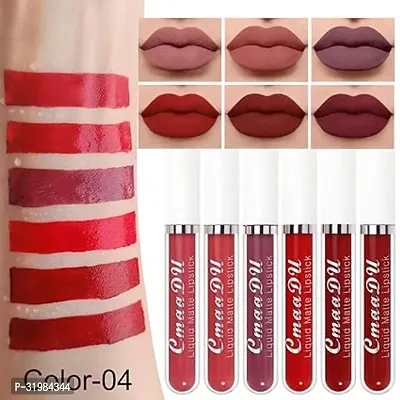 lipstick Set,Dark Red Matte Lipstick Lip Stain Long Lasting 24 Waterproof Lip Gloss Gift Set ,Lipstick Sets for Women Lip Matte Makeup  Beauty Cosmetics (PACK OF 6-04)