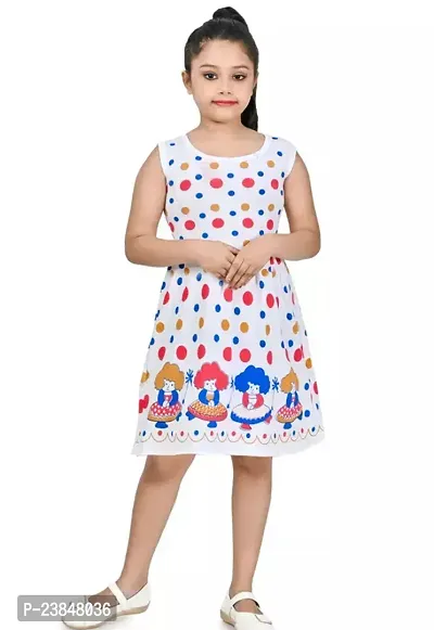 Fabulous MultiColor Cotton Checked A-Line Dresses For Girls-thumb0