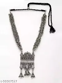Hella Faishion Long Necklace set in matte black polish..-thumb2