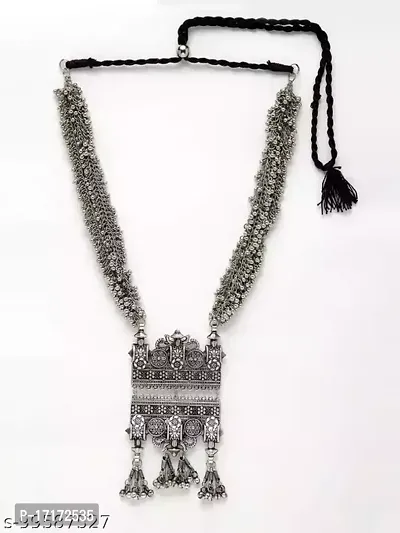Hella Faishion Long Necklace set in matte black polish..-thumb3