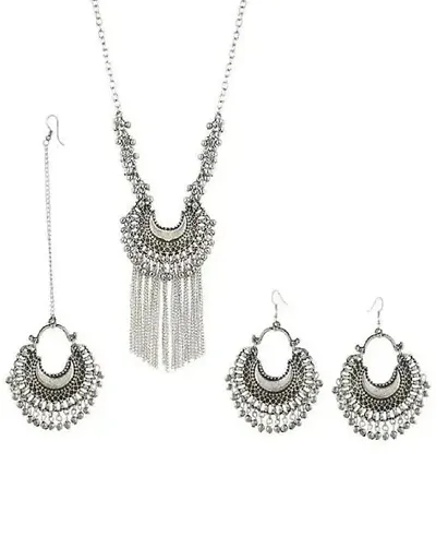 Hella Faishion Afghani Turkish Style Vintage Oxidised German neckace Set for women.