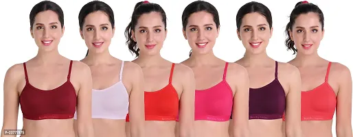 Stylish Cotton Blend Solid Bras For Women- Pack Of 6-thumb0