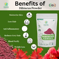 NISARG ORGANIC FARM Hibiscus Powder I Gudhal I 100% Natural  Herbal I Rosa Sinensis I Traditional Method Made I Suitable for Hair pack, Hair oil, Face pack, and Hibiscus Tea-thumb2