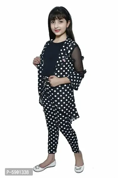 Trendy Cotton Blend Stretchable Three Piece Top , Pant With Removable Shrug-thumb0