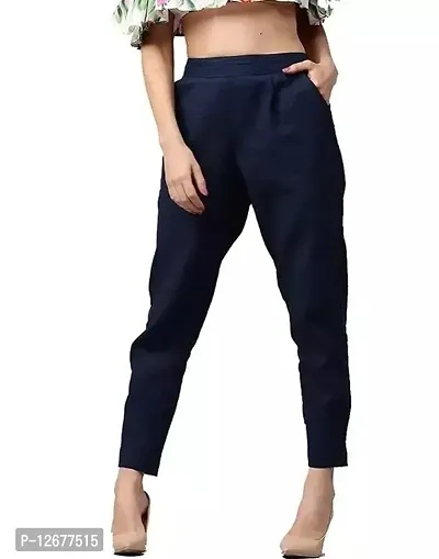 Comfy Cotton Blend Trouser For Women-thumb0