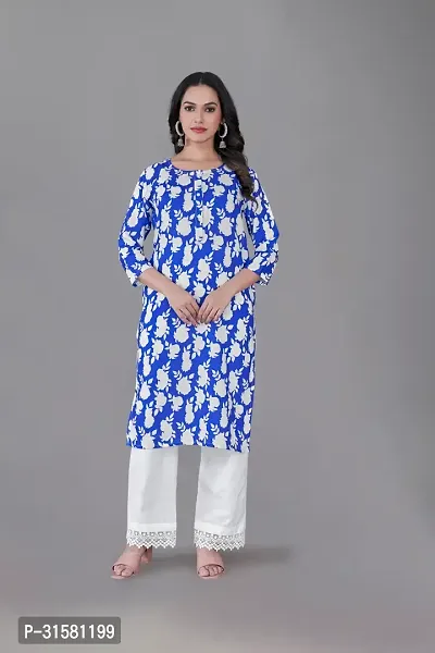 Trendy Cotton Blend Geometric Digital Print Kurti-thumb0