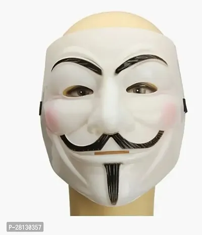 (V2) Western Era Vendetta Comic Face Mask Anonymous Guy Fawkes, White (Set of 2)-thumb4