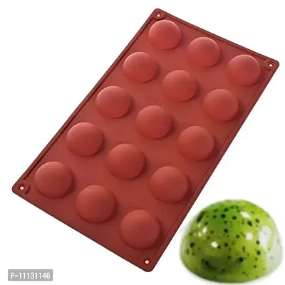 Grizzly 15 Half Sphere Silicone Mould Tray for Cake Or Chocolate Ball Dome Shape (3.8 cm Diameter of Each Cavity, Multicolor)-thumb2