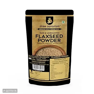 SHREE AANANTAM Flax Seed Powder 250 gm | Rich in Fibre and Omega 3 | Diet Food | Alsi Seeds Powder For Eating-thumb0