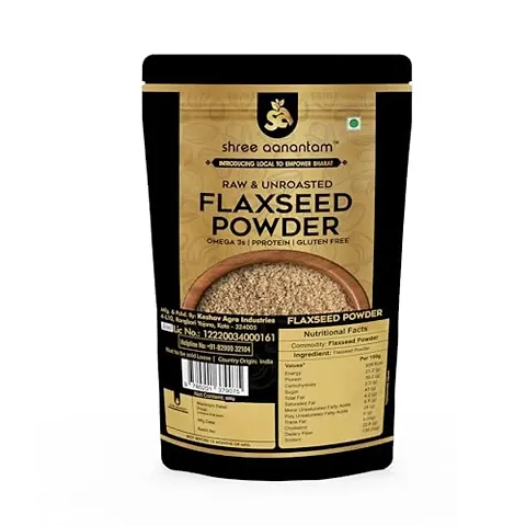 SHREE AANANTAM Flax Seed Powder 250 gm | Rich in Fibre and Omega 3 | Diet Food | Alsi Seeds Powder For Eating