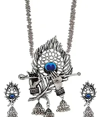 Gemocracy Exclusive Radha Krishna Necklace Set with Earrings for Women Girls-thumb1