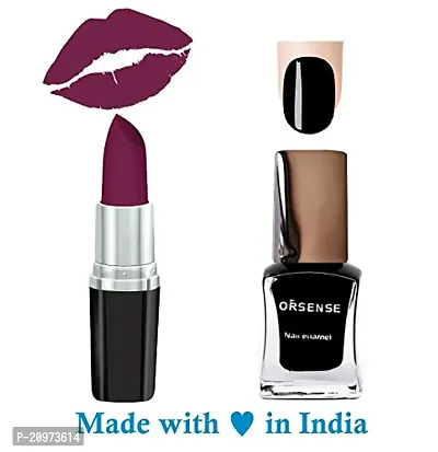 Orsense Matte Lip Color And Nail Polish, Lipcolor And Nail polish for Women, multicolor Lipstick best for all skin type, Enrich Lipstick Nude, Red, Maroon, Pink, Regular Lipstick and Nail Polish-thumb2