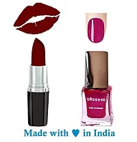 Orsense Matte Lip Color And Nail Polish, Lipcolor And Nail polish for Women, multicolor Lipstick best for all skin type, Enrich Lipstick Nude, Red, Maroon, Pink, Regular Lipstick and Nail Polish-thumb1