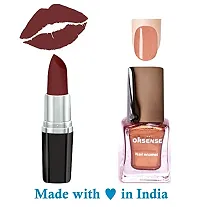 Orsense Matte Lip Color And Nail Polish, Lipcolor And Nail polish for Women, multicolor Lipstick best for all skin type, Enrich Lipstick Nude, Red, Maroon, Pink, Regular Lipstick and Nail Polish-thumb1