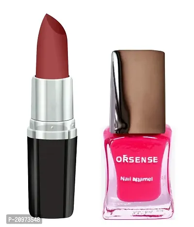 Orsense Matte Lip Color And Nail Polish, Lipcolor And Nail polish for Women, multicolor Lipstick best for all skin type, Enrich Lipstick Nude, Red, Maroon, Pink, Regular Lipstick and Nail Polish