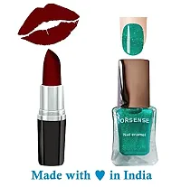 Orsense Matte Lip Color And Nail Polish, Lipcolor And Nail polish for Women, multicolor Lipstick best for all skin type, Enrich Lipstick Nude, Red, Maroon, Pink, Regular Lipstick and Nail Polish-thumb1